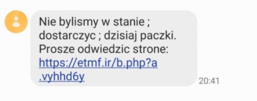 Na zrzucie ekranu przykładowy mail od oszustów internetowych