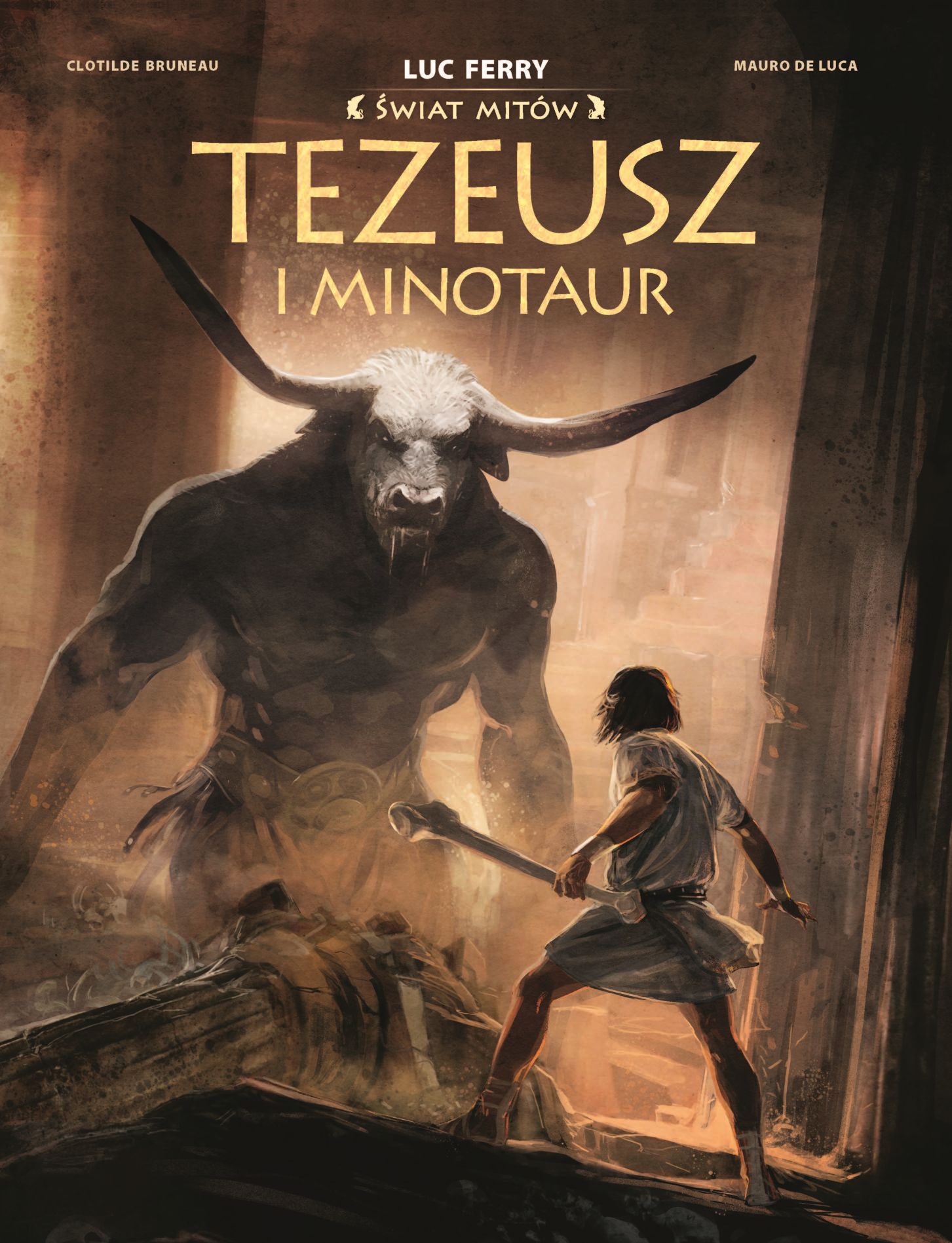 Okładka komiksu Świat Mitów. Tezeusz i Minotaur