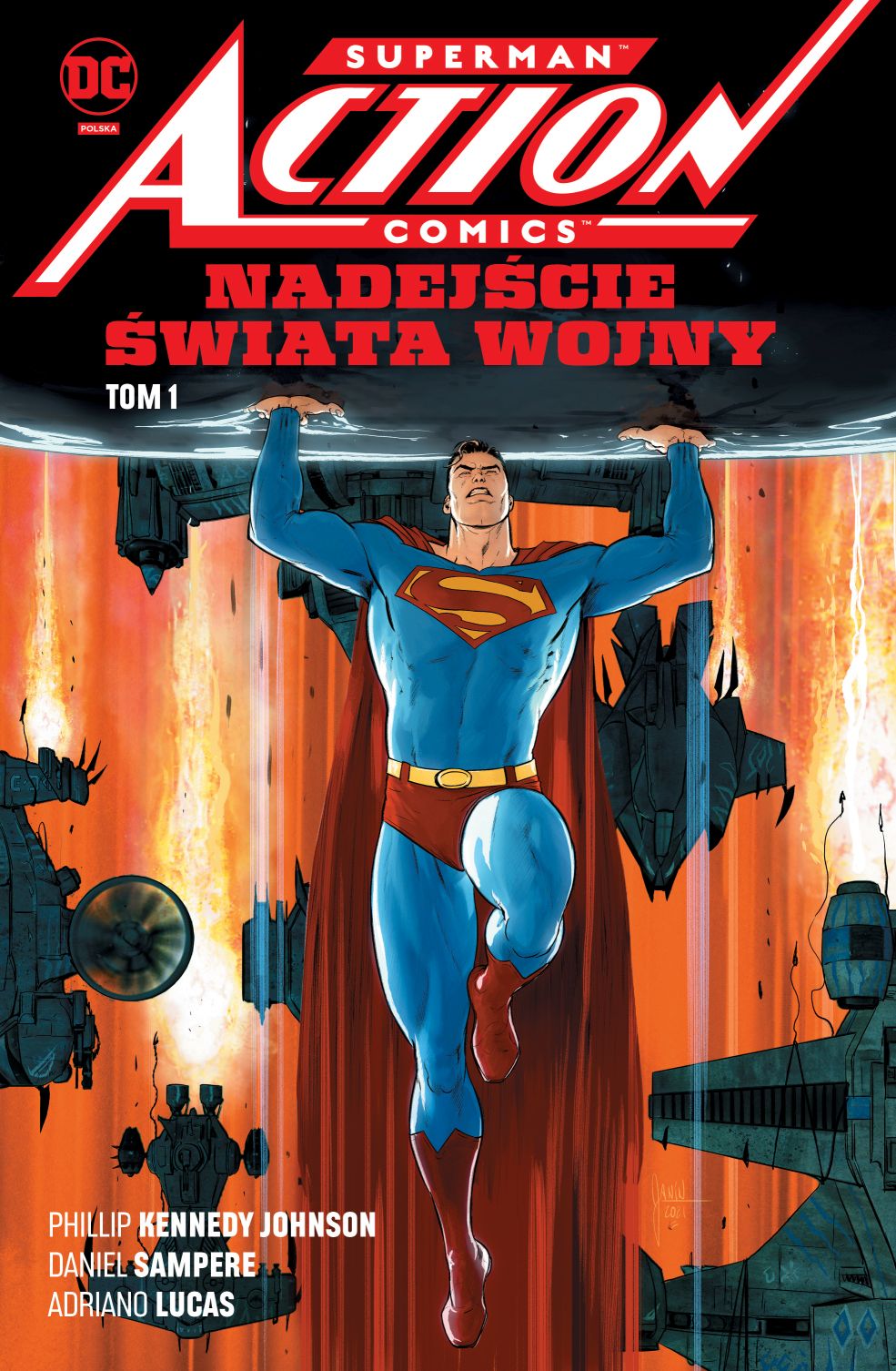 Okładka komiksu Uniwersum DC. Superman Action Comics:  Nadejście Świata Wojny, tom 1