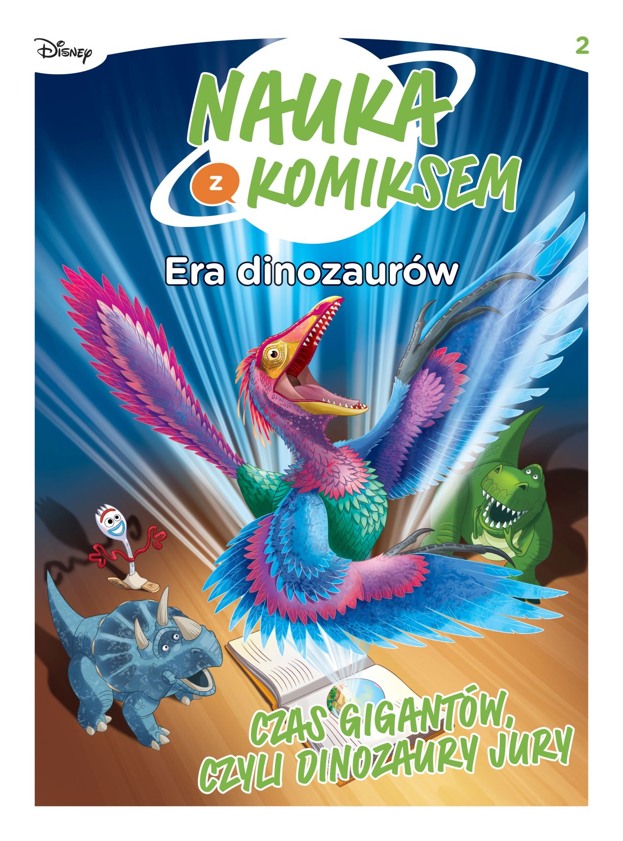 Okładka komiksu Nauka z komiksem. Era dinozaurów –  Czas gigantów, czyli dinozaury jury, tom 2