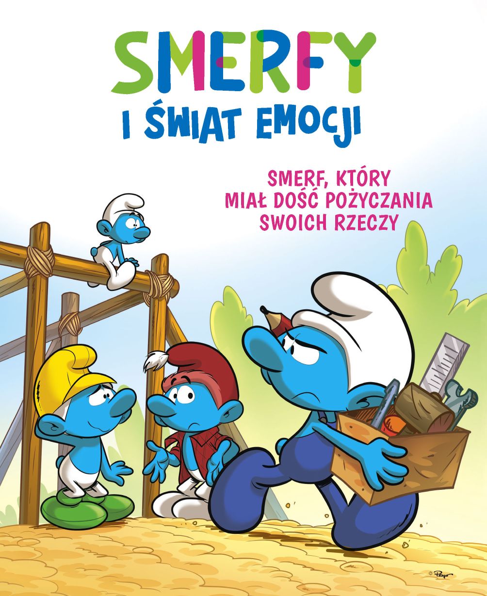 Okładka komiksu Smerfy i świat emocji. Smerf, który miał dość pożyczania swoich rzeczy, tom 12