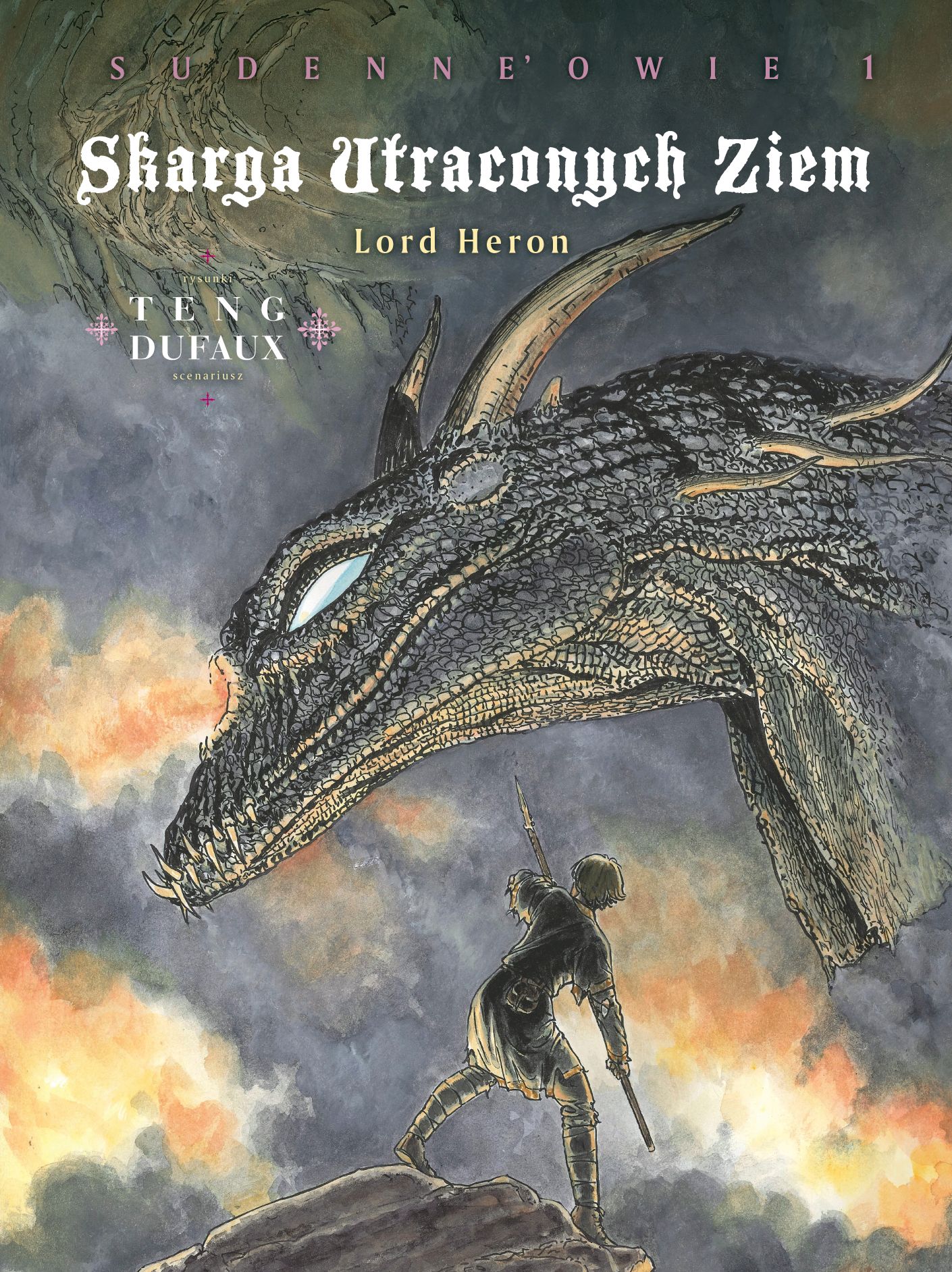 Okładka komiksu Skarga Utraconych Ziem. Lord Heron. Sudenne’owie, cykl 4, tom 1