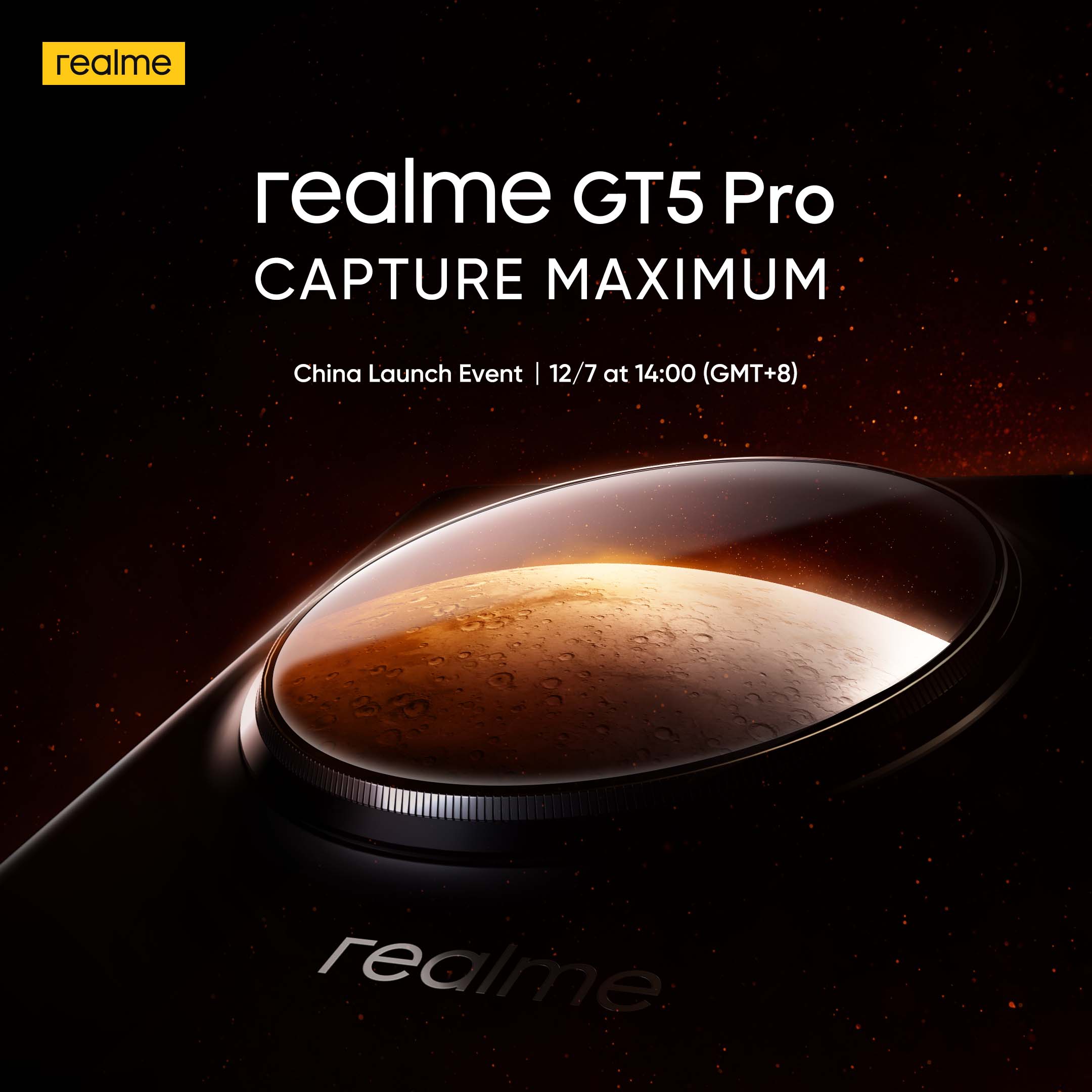 Grafika promująca najnowszy smartfon realme GT5 pro