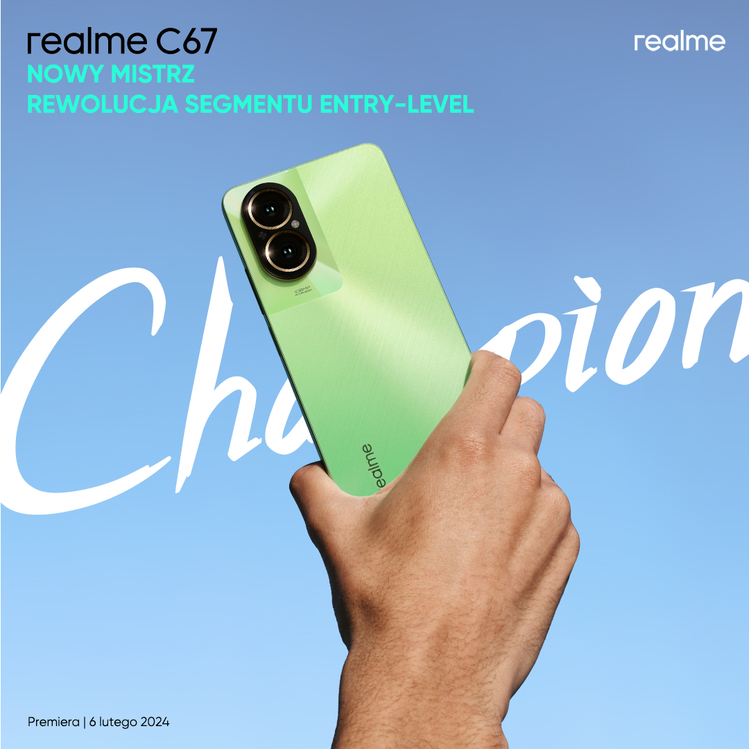 Grafika reklamowa smartfona realme c67